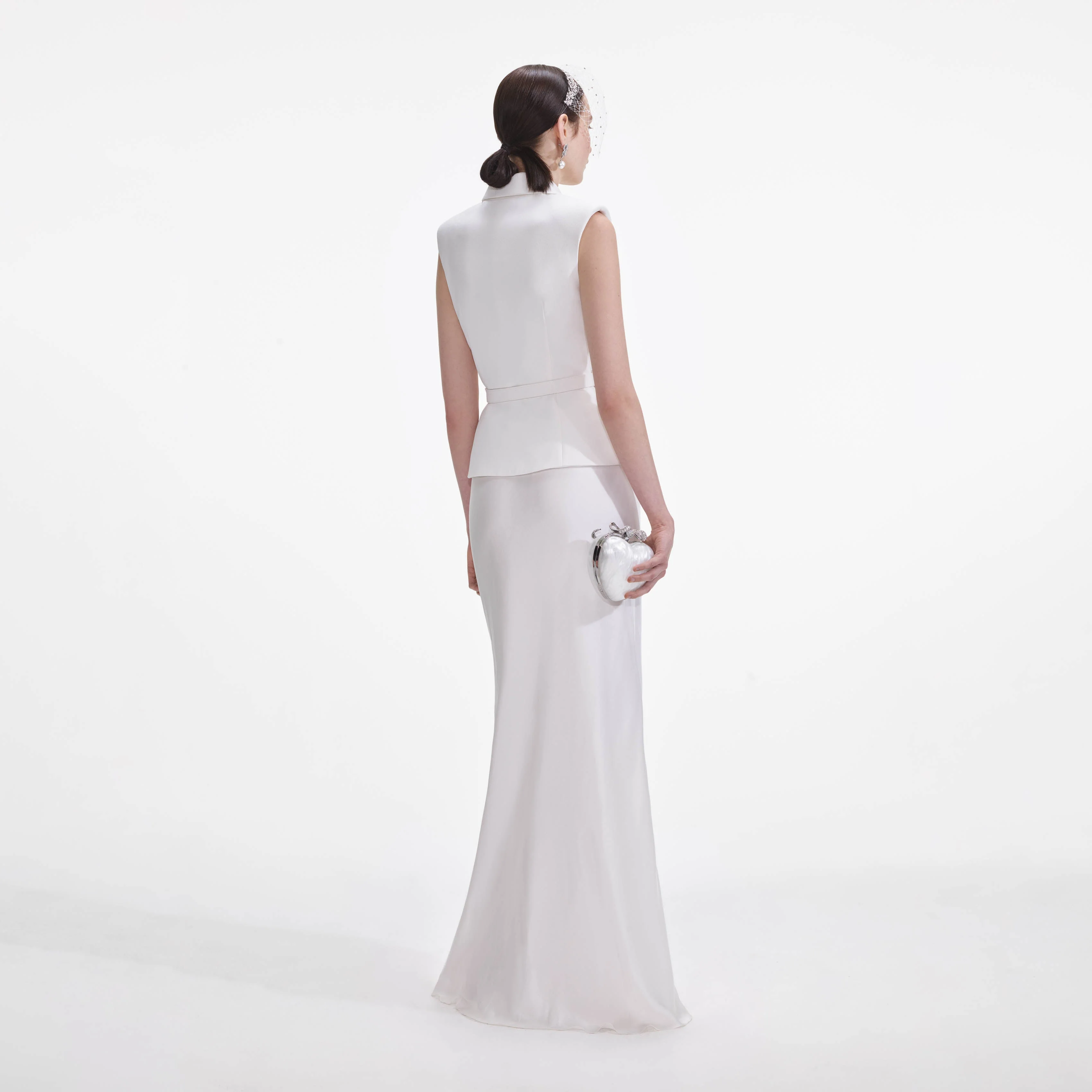 White Crepe Maxi Dress - Image 3