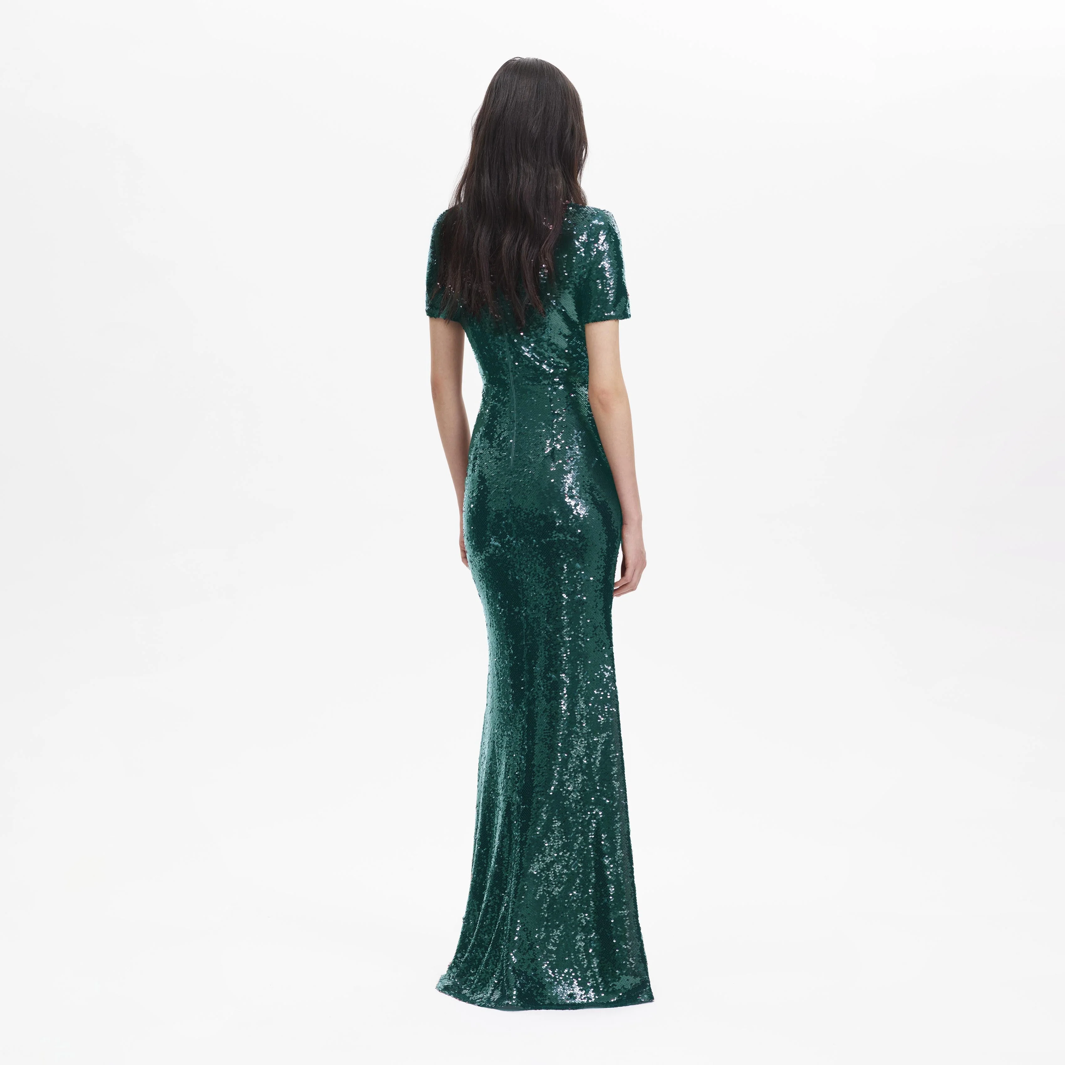 Teal Sequin Maxi Dress - Image 3
