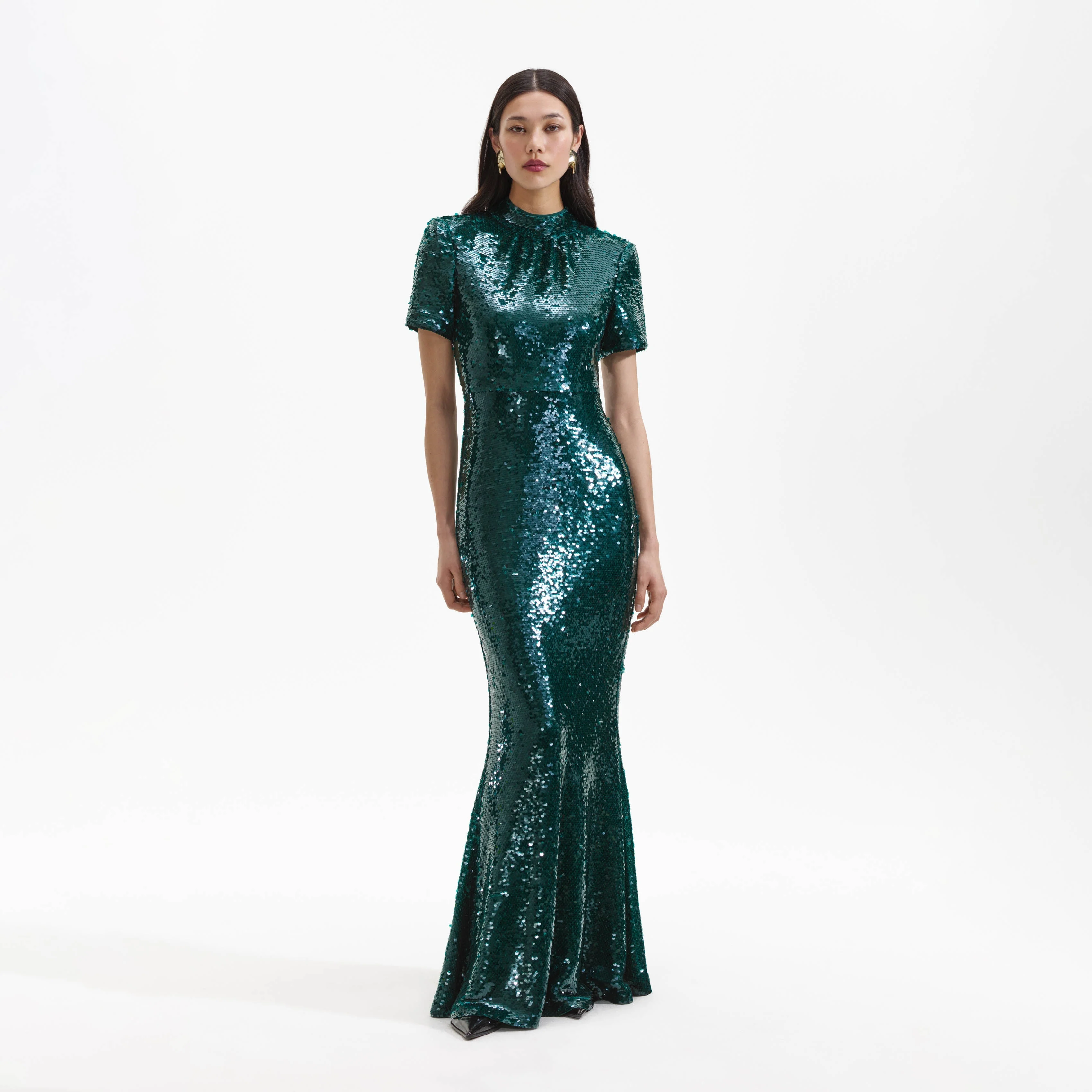 Teal Sequin Maxi Dress - Image 6