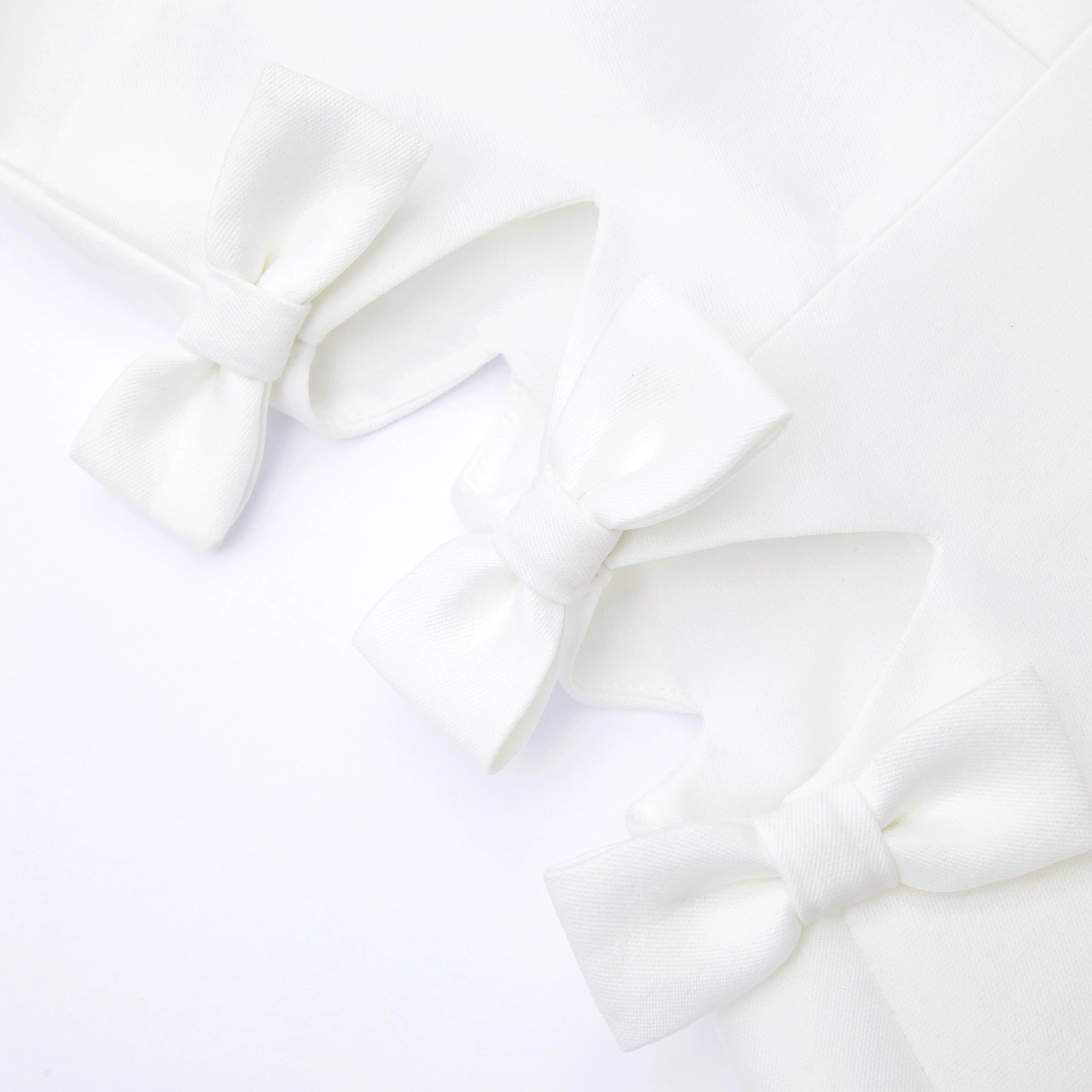 White Bow Taffeta Mini Dress - Image 5